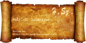 Hódi Szabina névjegykártya